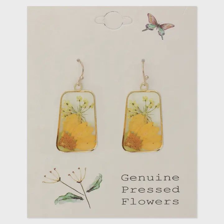 Cottage floral sunflower earrings