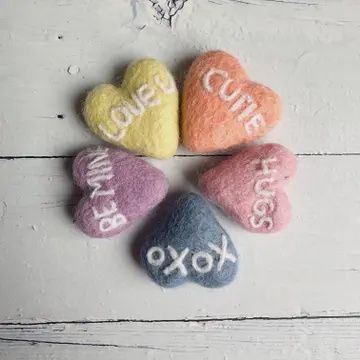 FELT HEARTS WITH SAYINGS