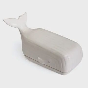 WHITE WHALE BUTTER DISH
