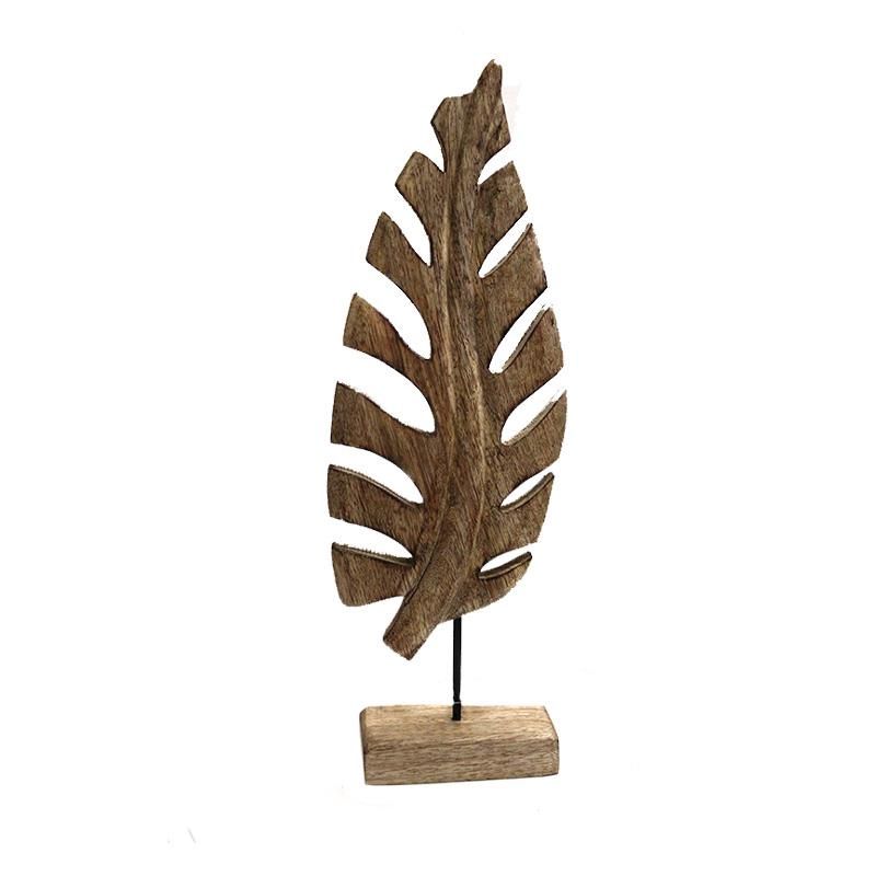 WOODEN LEAF ON STAND