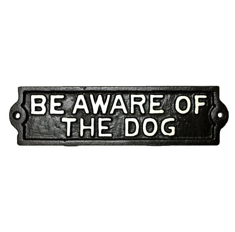 BEWARE OF DOG CAST IRON SIGN