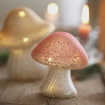 SMALL GLASS MUSHROOM LIGHT