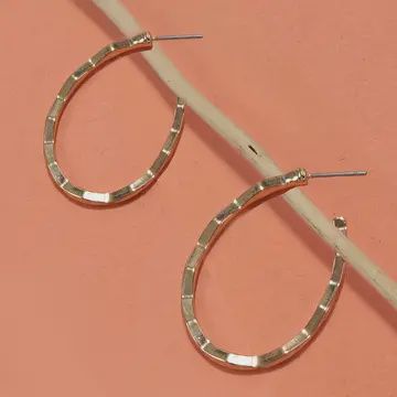 TEXTURED OVAL HOOPS GOLD