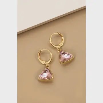 TRIANGLE CUBIC ZIRCONIA DROP HOOP