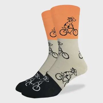 MENS 3 TONE DOG RIDING BIKE SOCKS
