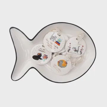 ASST CERAMIC CAT HANGERS