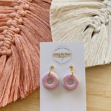 GLAZED DONUT CLAY EARRINGS