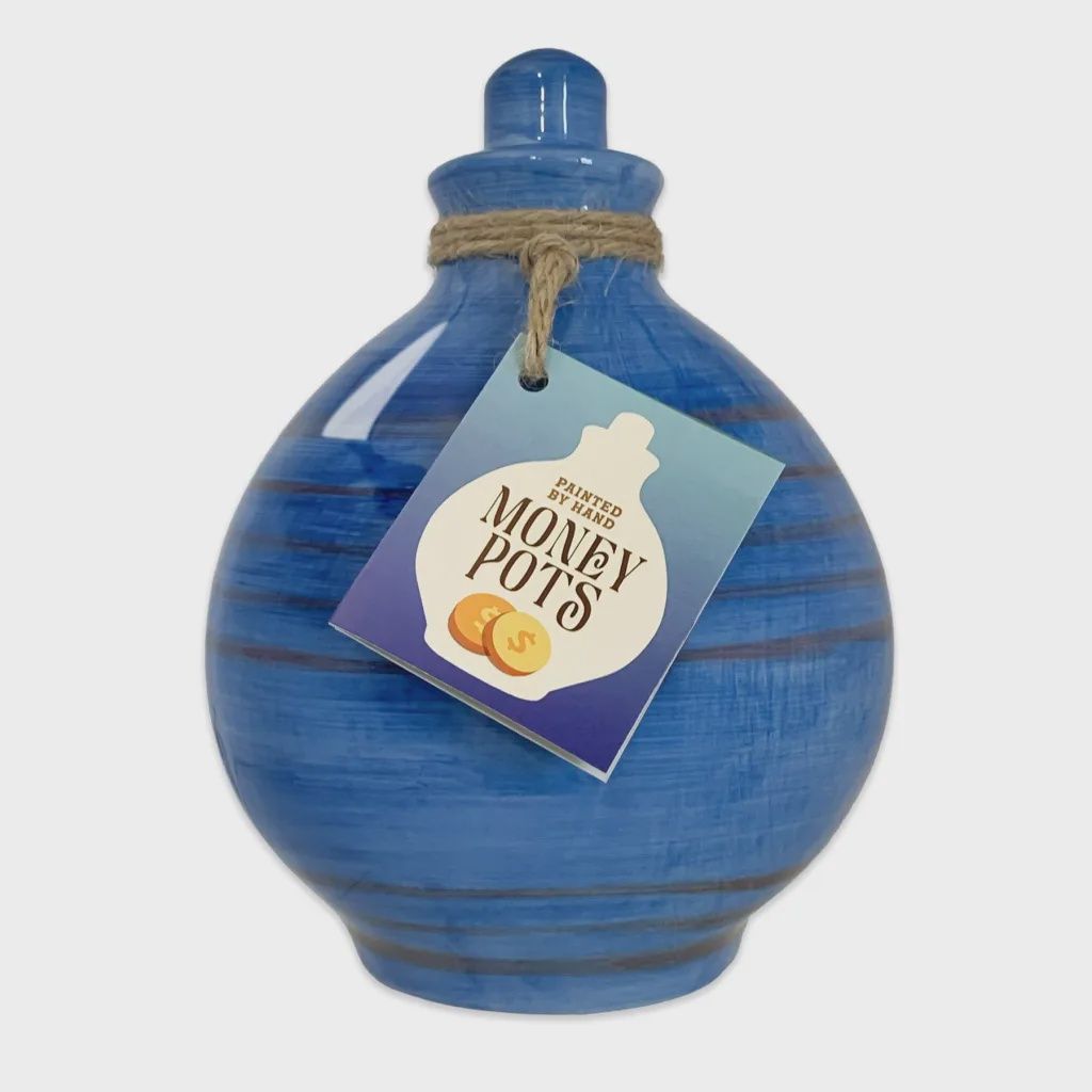 MONEY POTS ASST COLORS HAND PAINTED ASSORTED COLOURS