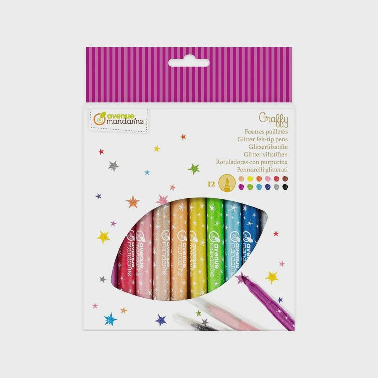 Set of 12 glitter pens