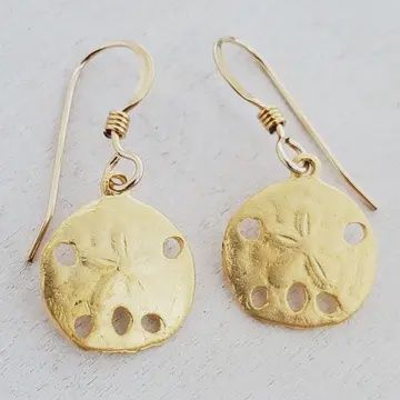 GOLD SAND DOLLAR DANGLES