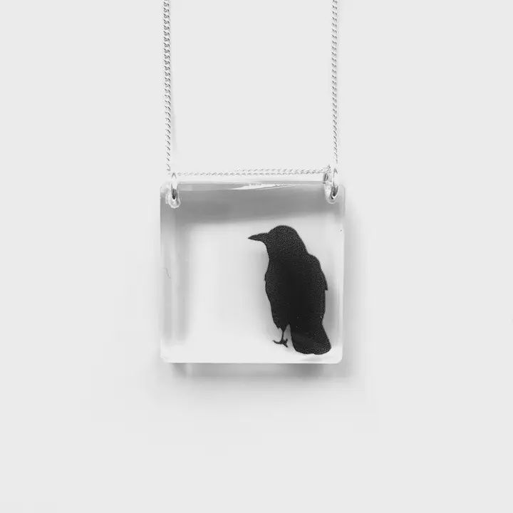 Square Crow necklace