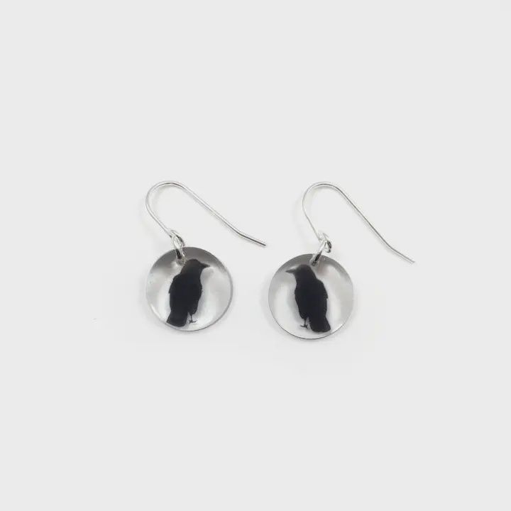 Round Crow earrings