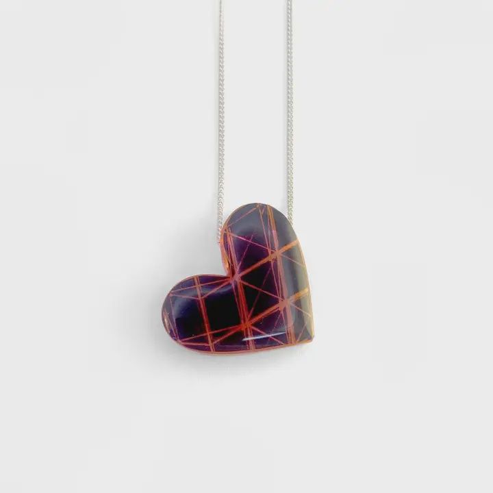 Pink Louvre Heart Necklace