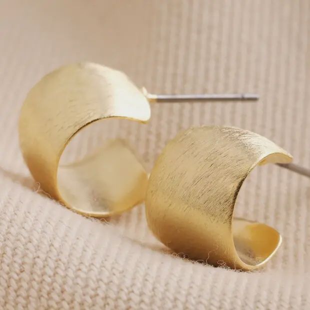 WIDE GOLD HUGGIE HOOPS
