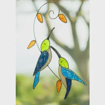 TWO HUMMINGBIRDS SUNCATCHER
