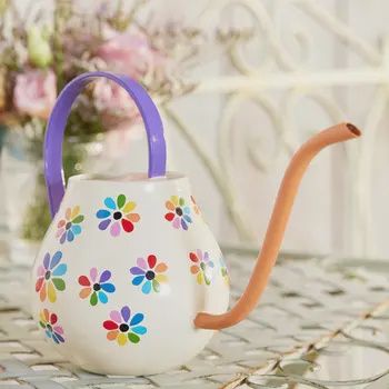 FLOWER HAND PAINTED WATERING CAN