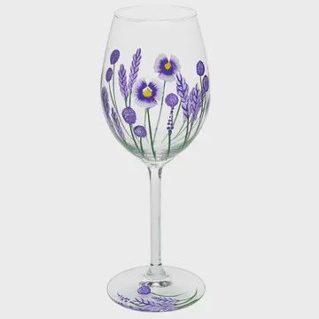 HAND PAINTED WINE GLASS