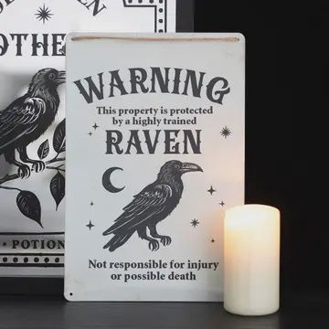 RAVEN METAL SIGN