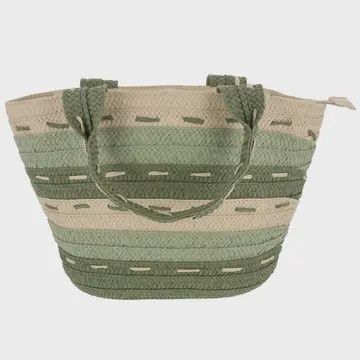 GREEN WOVEN TOTE BAG
