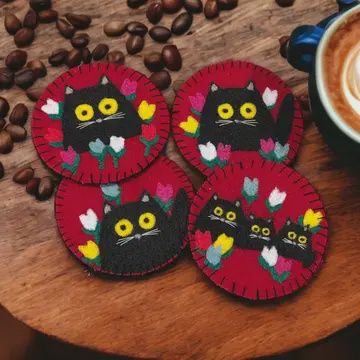 BLACK CAT COASTER DIY SET