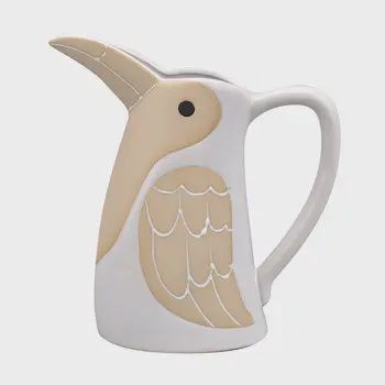 LARGE BIRD PITCHER WHITE