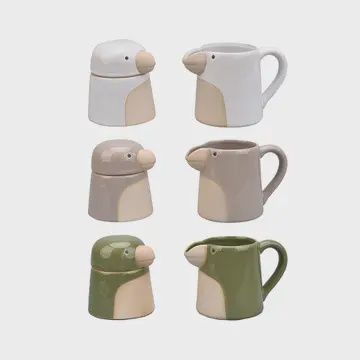 SET OF 2 MATCHING CREAM AND SUGAR POTS