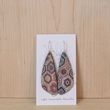SMALL WING EMBRODERED PATTERN EARRING