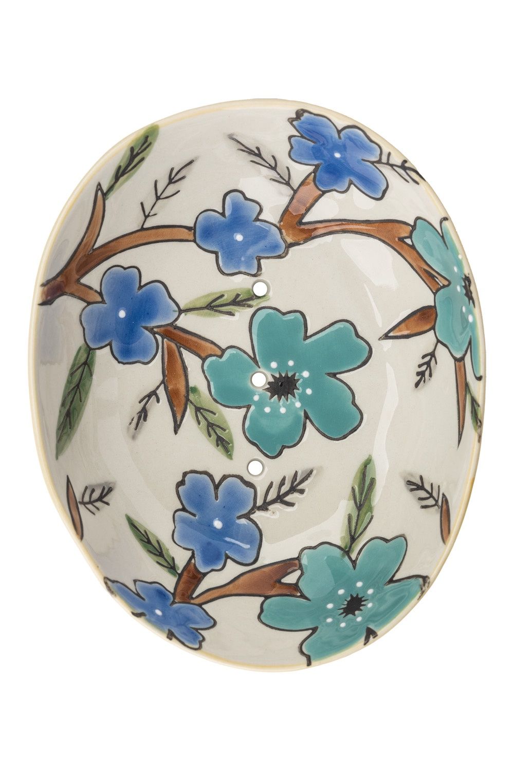 SOAP DISH BLUE/BEIGE FLORAL