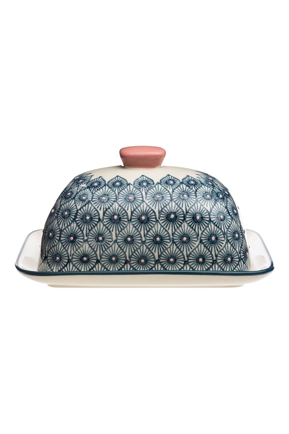 BUTTER DISH BLUE/CREME