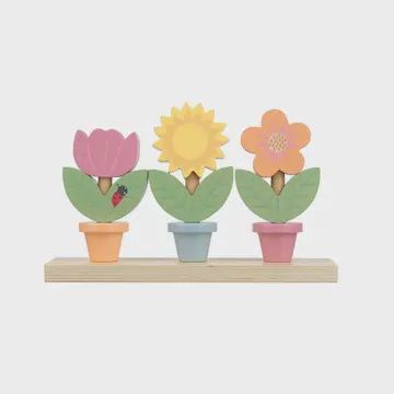 WOODEN STACKING FLOWER POTS