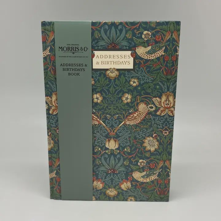 Birthday &amp; Address Book Strawberry Thief Blue
