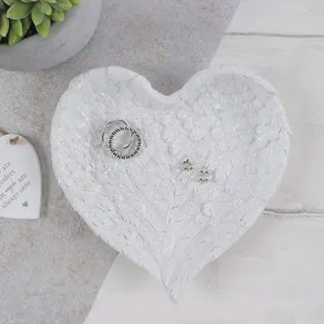 heart angel wings trinket dish
