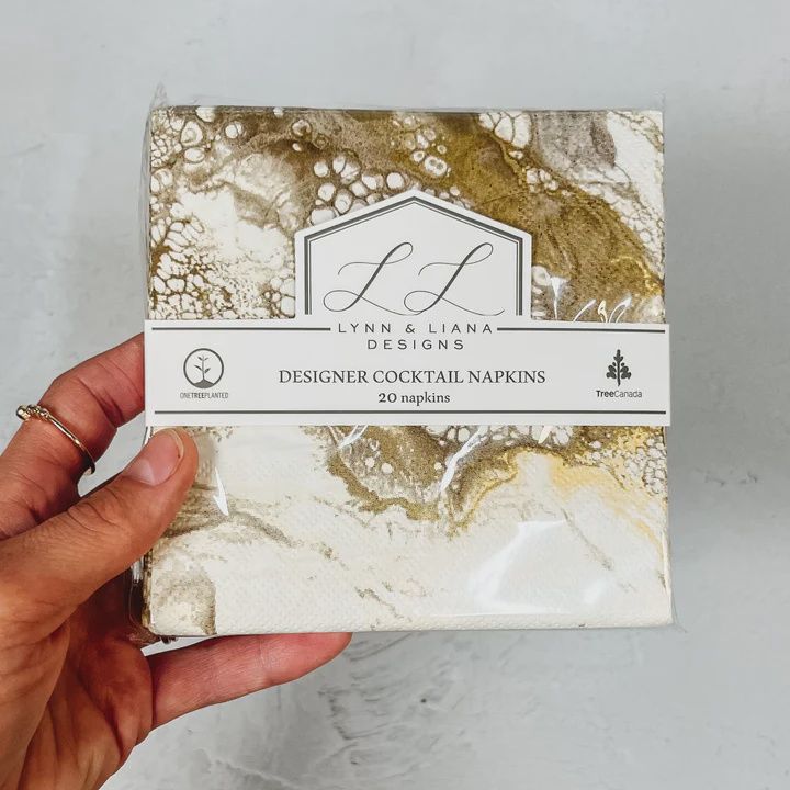 GOLD QUARTZ COCKTAIL NAPKINS