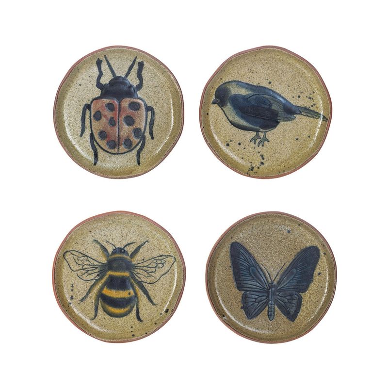 PLATE WITH INSECT/BIRD 6 1/2 "