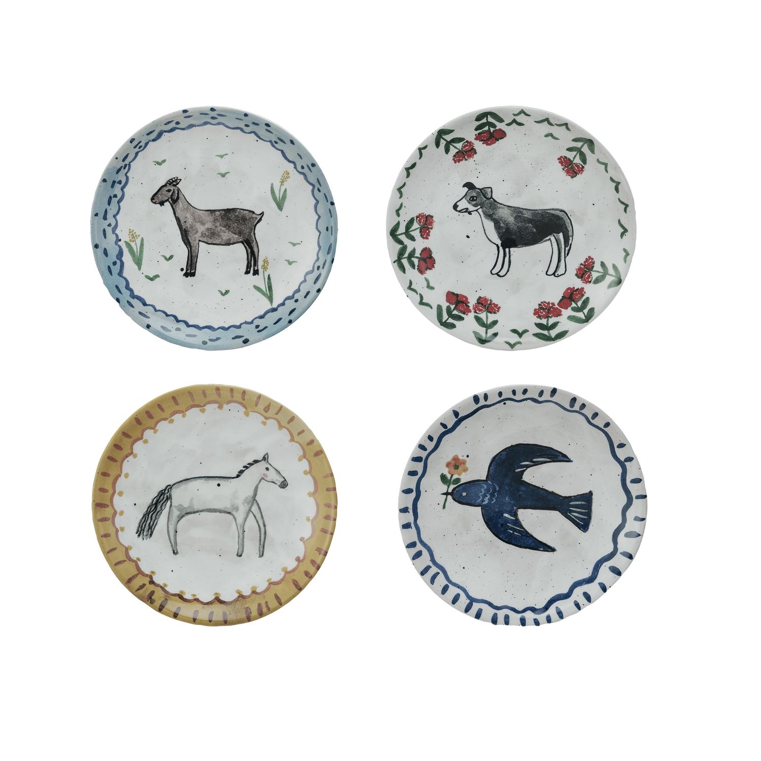 HAND PAINTED ANIMAL PLATE 6"
