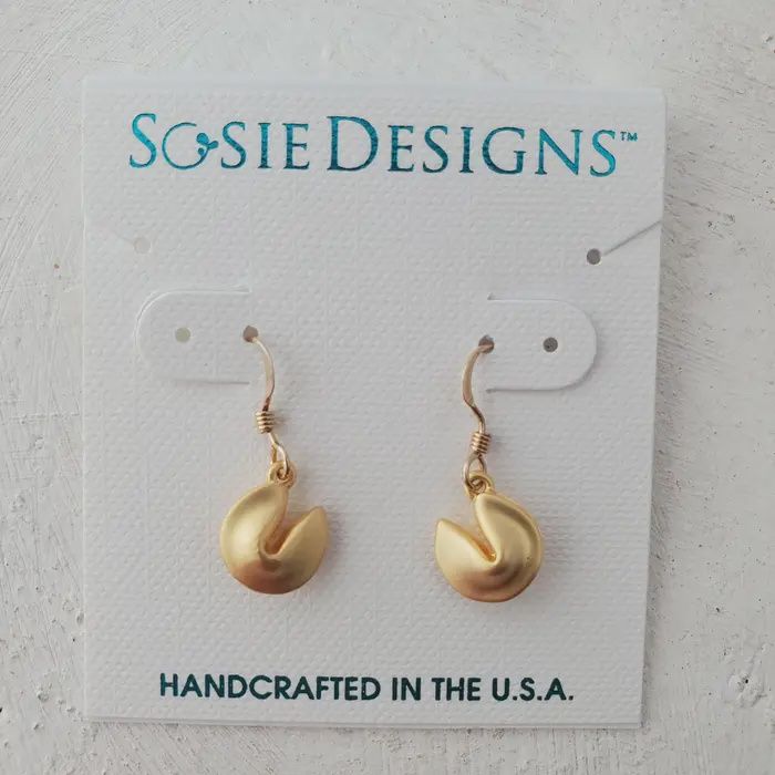 GOLD FORTUNE COOKIE EARRINGS