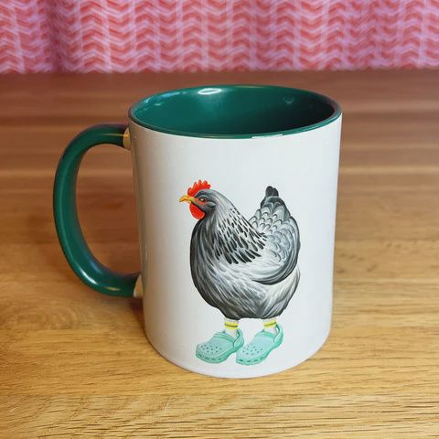 Hen Wearing Crocs Mug Small 325ml