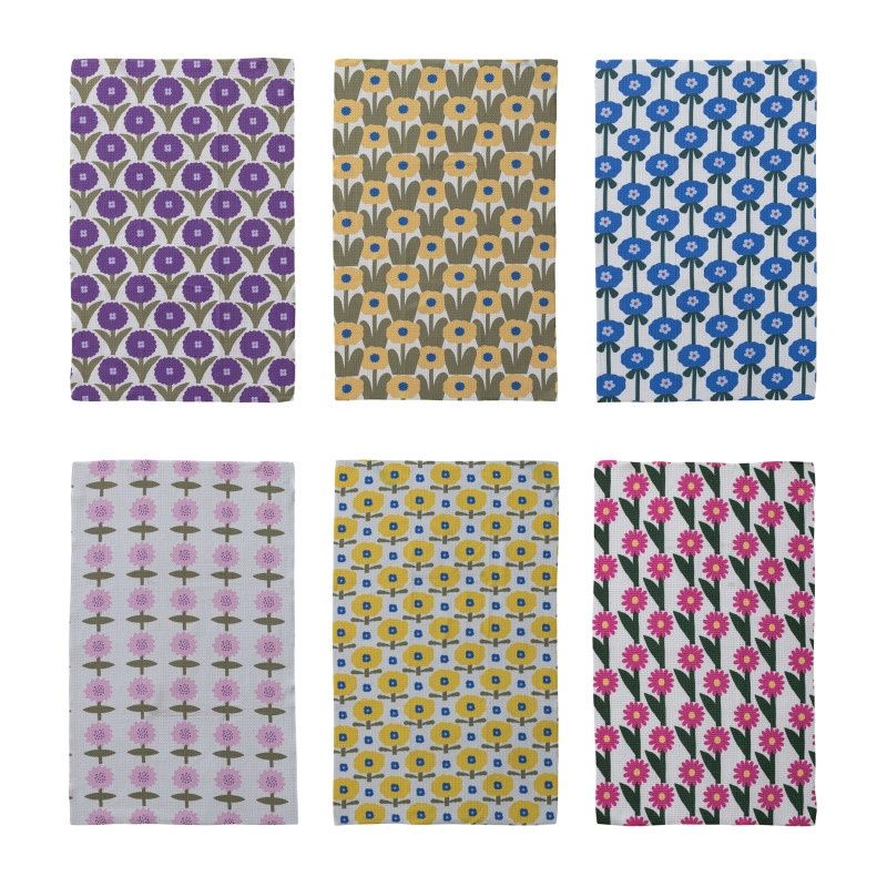 RECYCLED MICROFIBRE TEA TOWELS 6 STYLES