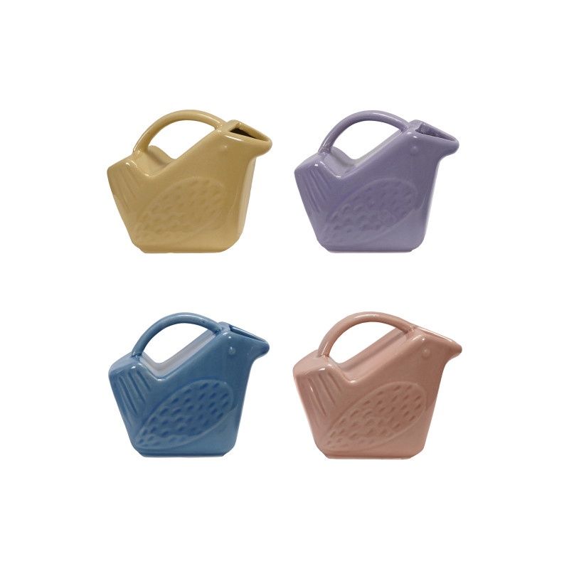 5 OZ. STONEWARE BIRD SHAPED CREAMER, 3 COLORS