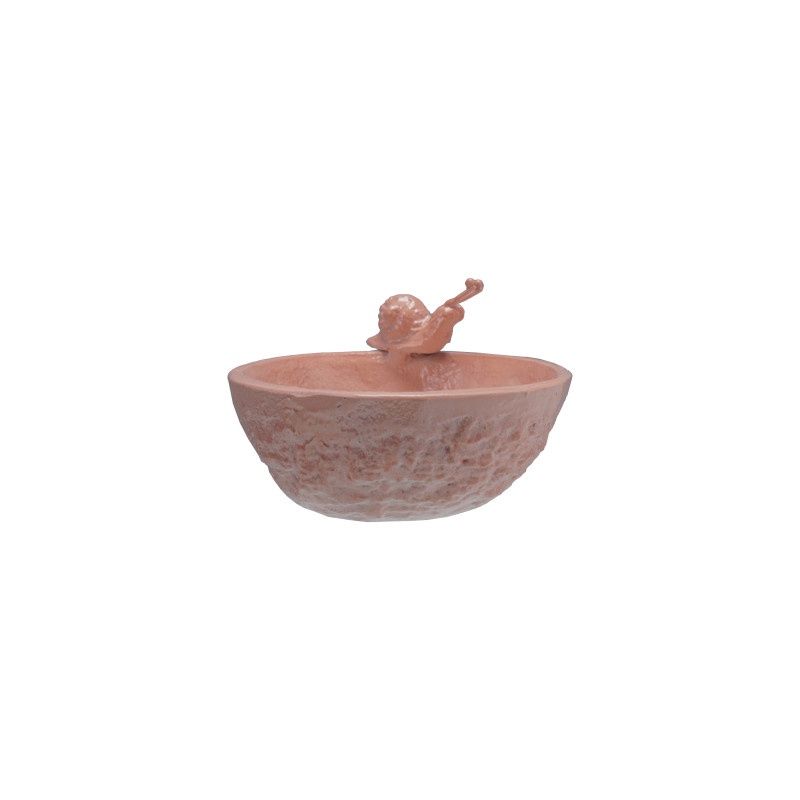 PINK METAL BOWL WITH SNAIL