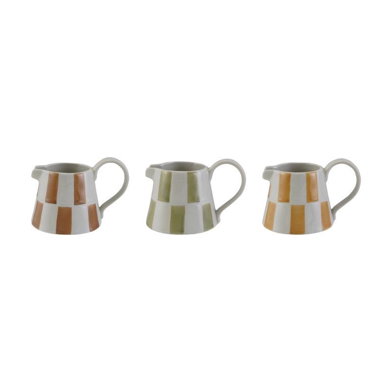 CHECKED STONEWARE CREAMER