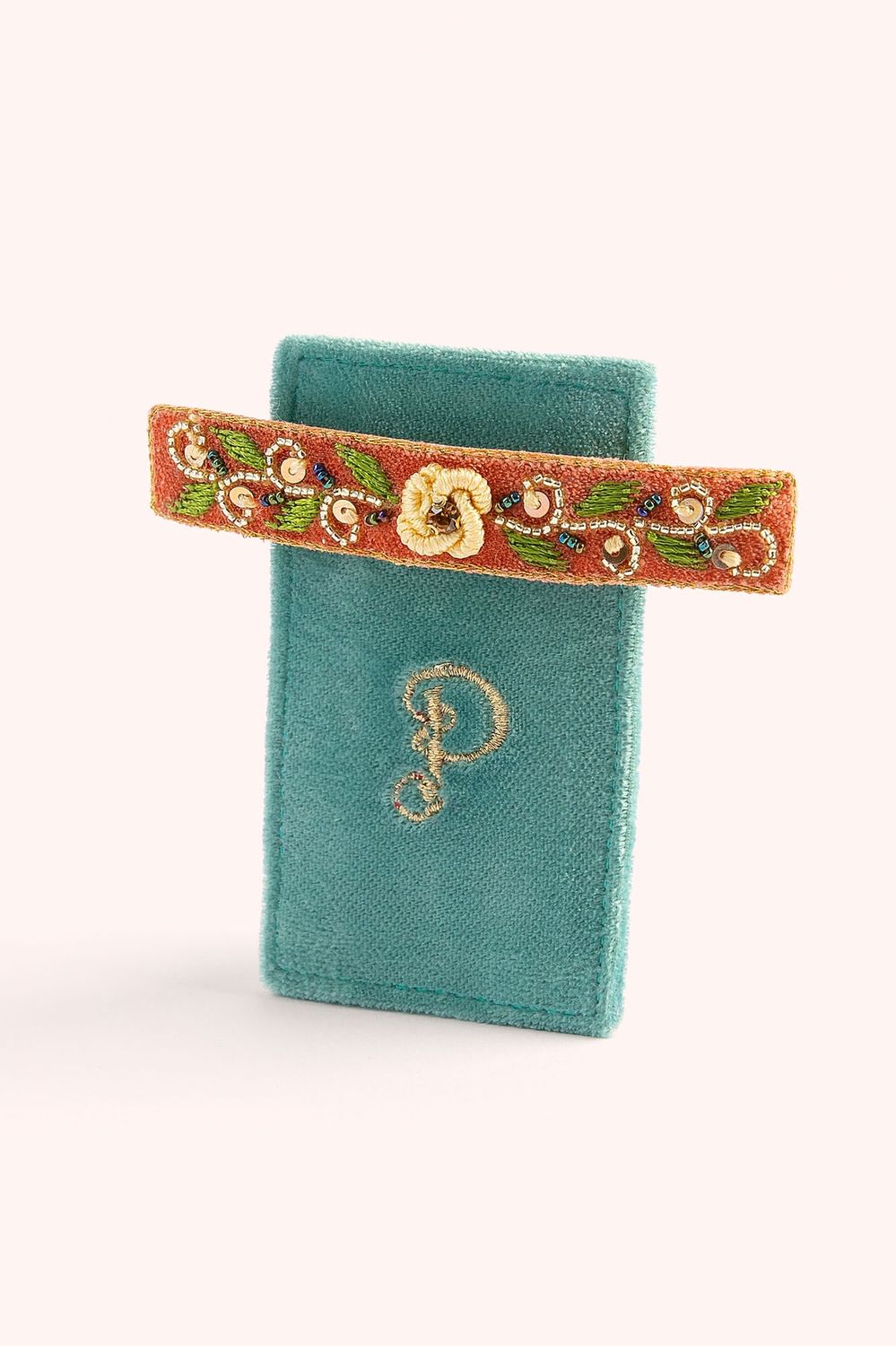 TANGERINE FLORAL BARETTE