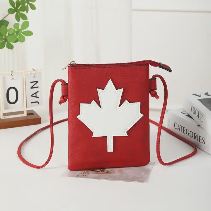 Memories Leather Red Canada Crossbody Purse