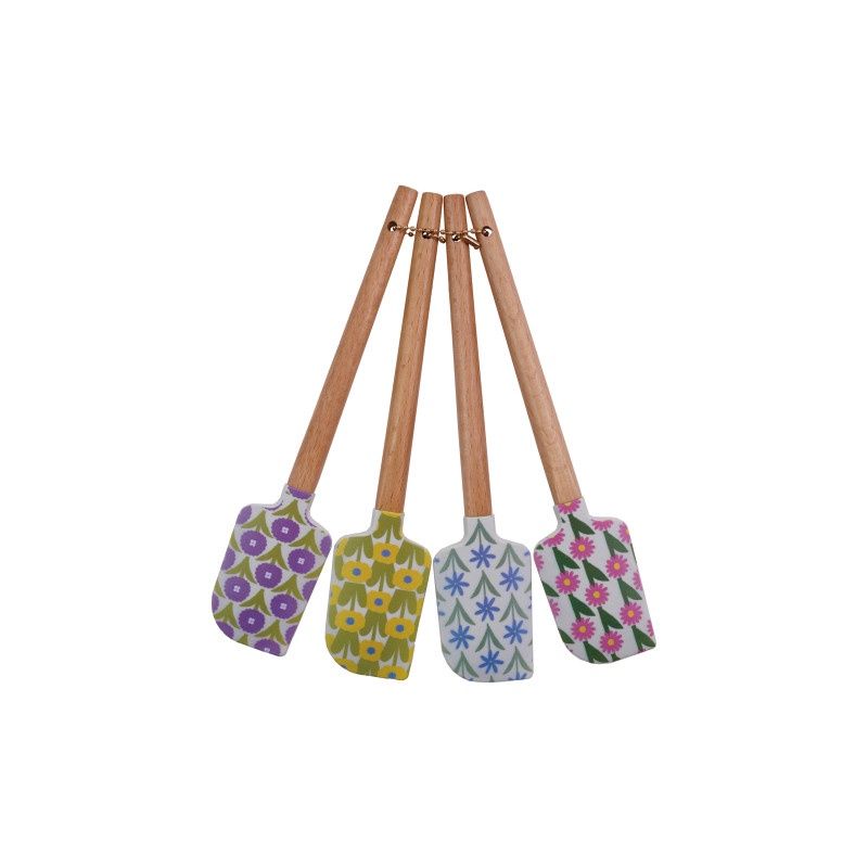 FLORAL SILICONE SPATULAS SET OF 4