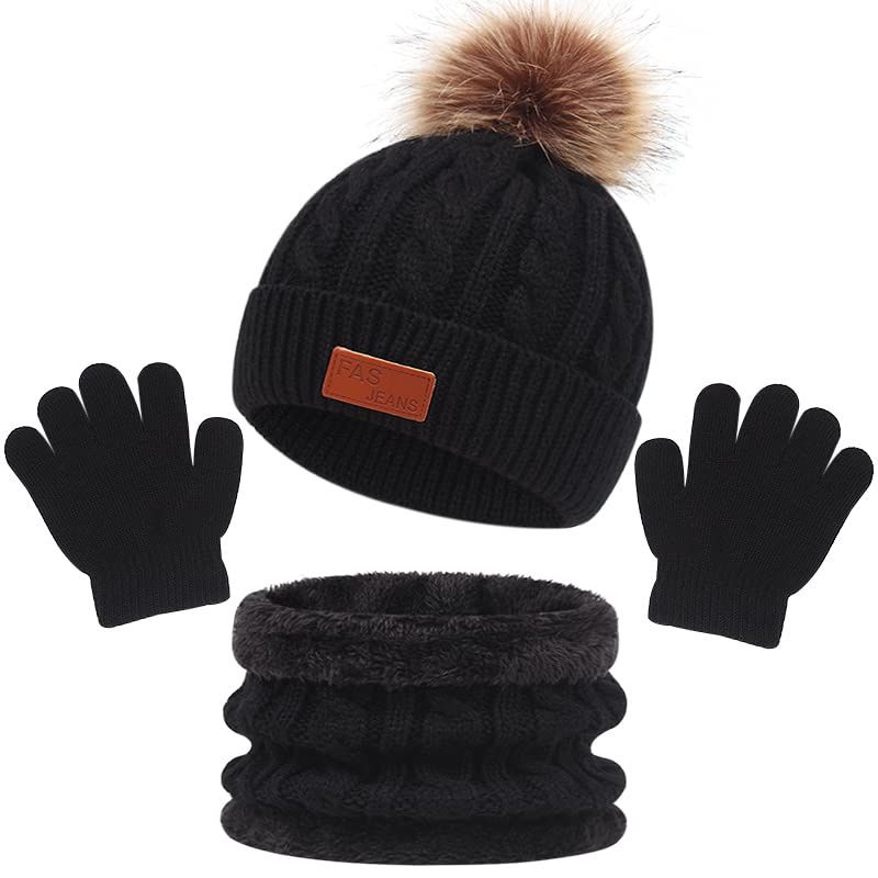 Three Piece Hat Gloves And Neck Warmer Set Assorted