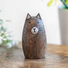 Wooden Standing Cat Medium