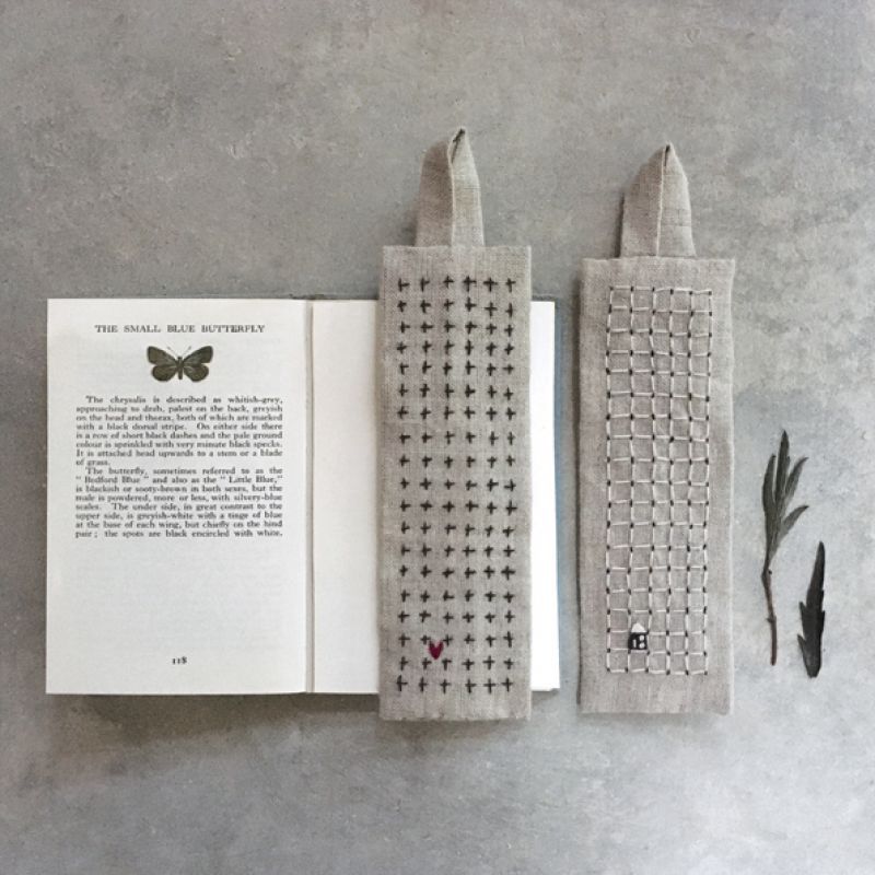 Embroidered Linin Bookmark Patterned Assorted
