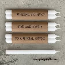 Four Pack Wrapped Candles With Messages Assorted