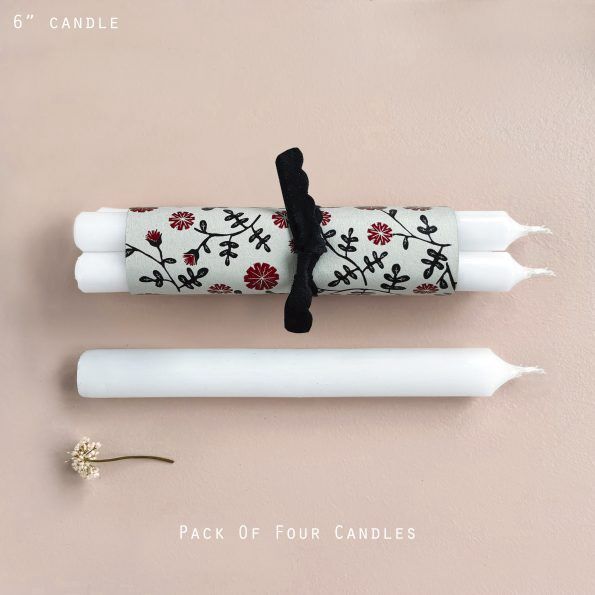 Four Pack Wrapped Candles Flowers Assorted