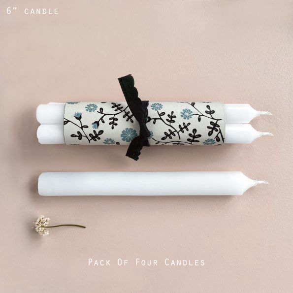 Four Pack Wrapped Candles Flowers Assorted